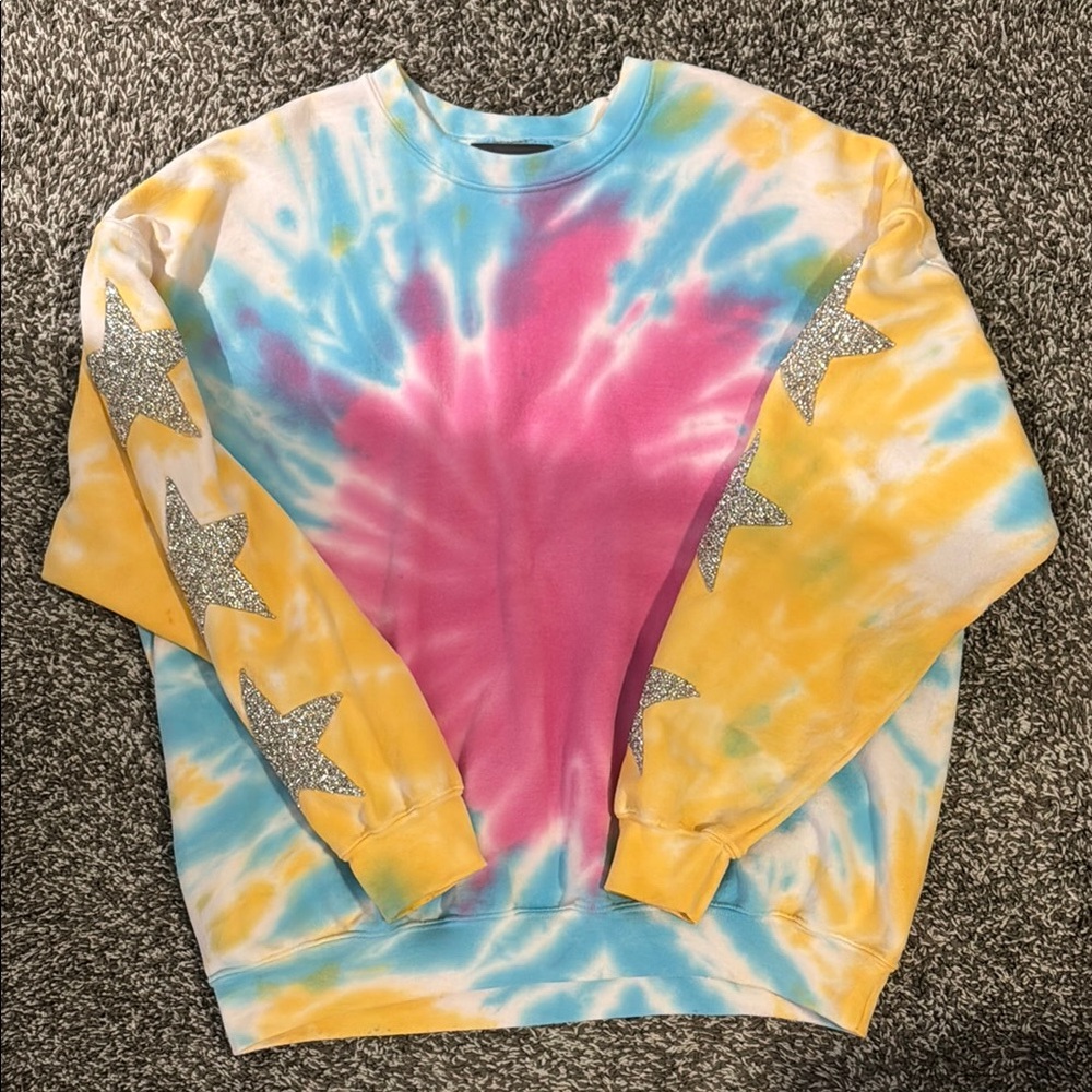 Carmar Tie-Dye Sweatshirt with Glitter Stars